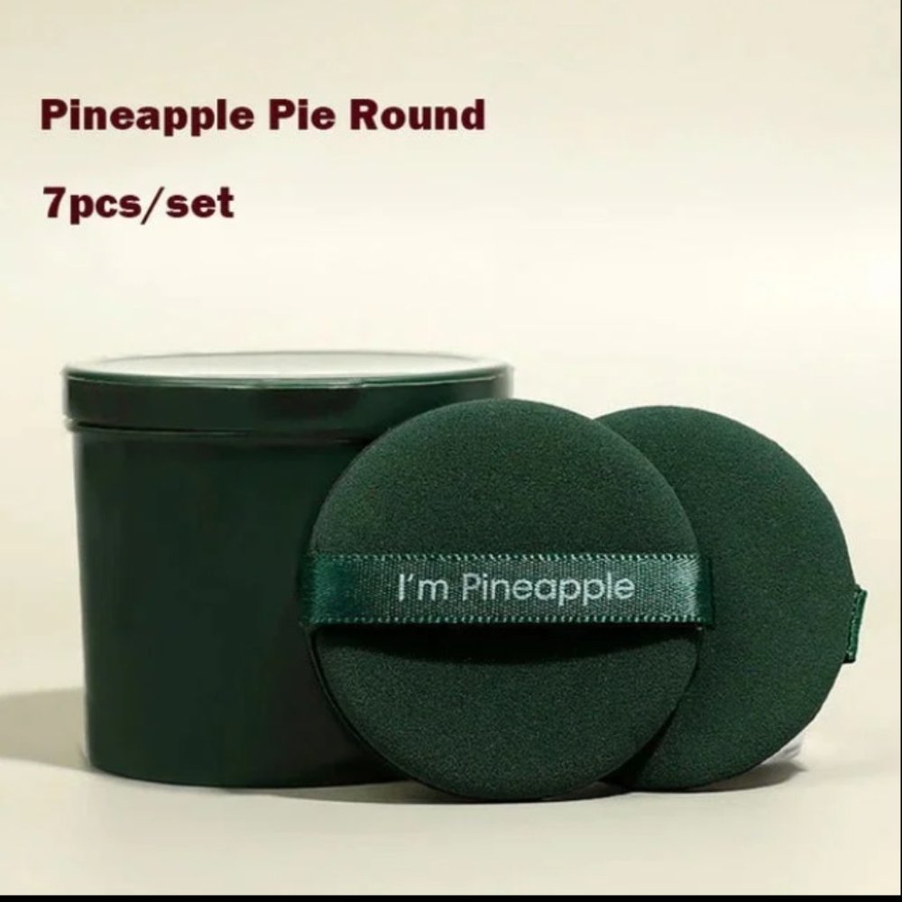 7PCS Green Cosmetic Puff Set Double Sided (round)